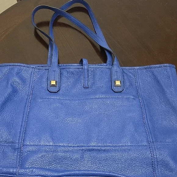 Blue Leather Tote Bag - Picture 3 of 4